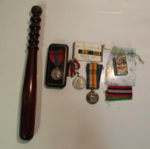 Collection of military items - Imperial Service Medal, British War Medal to 1918 Pte C.