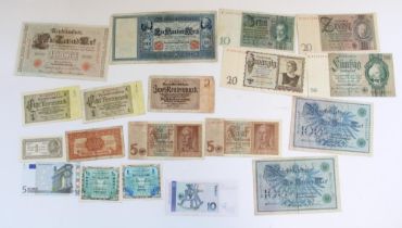 Selection of German and Austrian banknotes (qty)