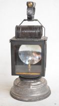 Albert Butine SNCF French railway carbide lantern, circa 1920-30s. Fixed carry handle, stamped top