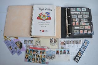 Two stamp albums, one containing railway and other transport related stamps, first day and