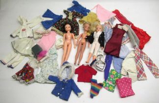 Sindy; three Sindy dolls, heads stamped Sindy 033055x and 2 Gen 1077 033055x, and a collection of