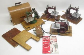 Grain mini-sewing machine in original carry case, two other mini sewing machines, a electric mini-