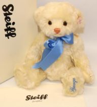 Steiff/Danbury Mint teddy bear: 2013/2014 ltd. ed. George The Royal Baby Bear, blue ribbon, with box