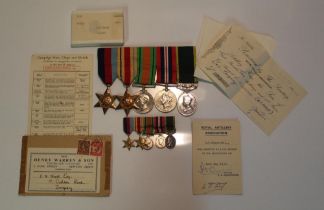 Set of WWII Medals to 887773 Sgt C.F. Frost. The 1939-45 Star, The Africa Star, The Defence Medal,