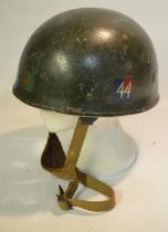 Vintage British Army paratroopers steel helmet with chin strap