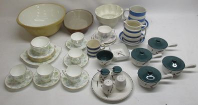 Partial Minton Vanessa tea set, Denby Greenwheat stoneware, T.G.Green ware, 4 Portmeirion 'Totem'