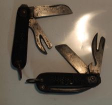 British Army Jack Knife by M.Slater, dated 1951, and another, unnamed dated 1940, (2)