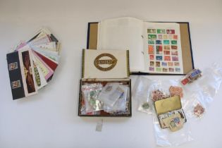 All world stamp album, loose GB used stamps (mainly Geo.V to Geo.VI) and a selection of Royal Mail