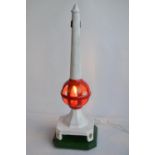 Vintage railway semaphore finial, restored and repainted with added modern mains powered light and