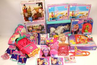 Collection of 1980s/1990s Sindy play sets incl. 'Catamaran' x2, 'Snow Adventure', 'Gallop Fun' etc.,