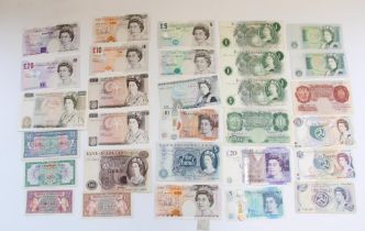 Selection of Bank of England banknotes, British Armed Forces notes and a few Isle of Man notes (qty)