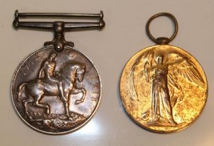 British War Medal and Victory Medal to 100585 Gunner J. Thornton, Royal Artillery
