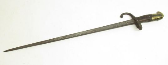 French model 1874 gras sword with engraving and date to blade 1882, lacking sheath, blade L52cm