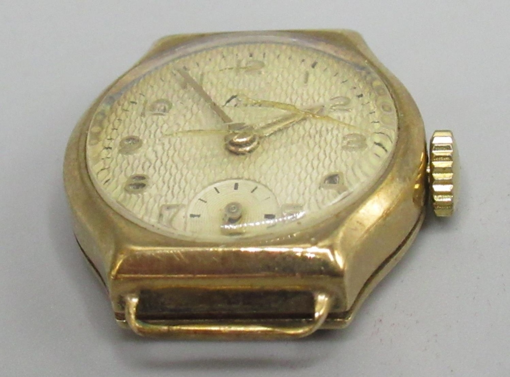 Leda - ladies gold wristwatch, signed textured silvered Arabic dial with applied indices with - Image 4 of 5