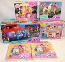 1990s Sindy play sets, comprising 'Sindy-Space 4x4', 'Cafe', 'Poseable Horse', 'Light 'n' Sound