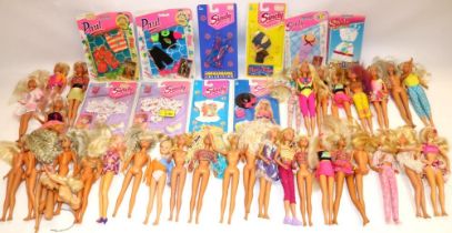 Collection of approx. 25 1980s/1990s Sindy dolls, and nine carded outfits of the same era