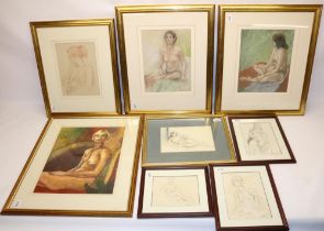 Collection of nude studies, artists incl. David and Avril Morris, Vic Hotson, Anthony Beaurepaire,