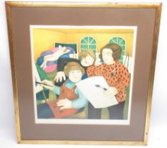Cook (Beryl 1926-2008) British, 'The Art Class ', signed print, stamped AFK, published by The