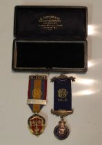 1912 A.C.C For King and Country Distinguished Service Medal. 1948 masonic Anniversary Stewards medal