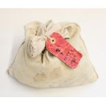 Large unopened canvas bag of issued UNC 1d penny coins, total to £5, likely mid C20th, gross 11.4kg