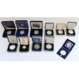 Collection of Royal Mint GB silver proof commemorative coins incl. Queen Mother Centenary Year,