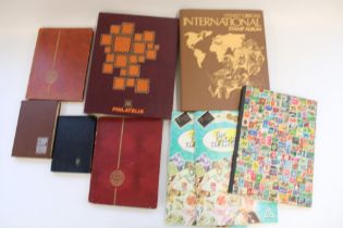 Selection of all world stamp albums and folders of commem and defin, majority used (qty)