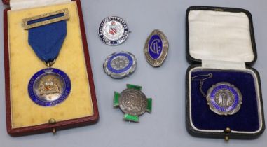 Group of c1930s-1950s nursing badges and medals, incl. cased a silver and enamel Royal Manchester