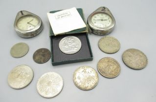 Geo.V 1935 silver Jubilee Crown, 1929 & 1932 Netherlands silver 2 1/2 Gulden, other commemorative