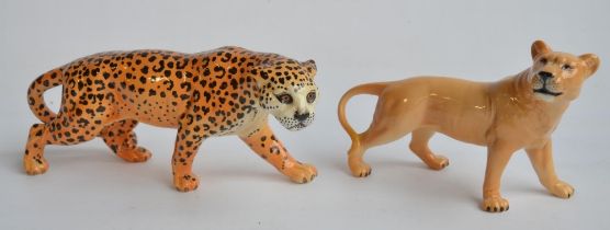 Beswick Leopard and Lioness figurines