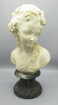 Louis Beatux of Paris bust of a lady, H43.5cm