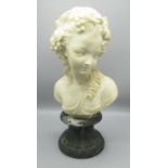 Louis Beatux of Paris bust of a lady, H43.5cm