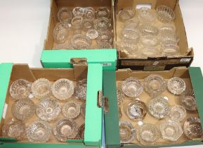 Collection of C19th and later clear glass salts, to include cut and pressed examples (approx. 100)