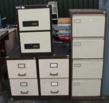 Set of three, two drawer filing cabinets and a four drawer cabinet by Griffiths and Sons. (4)