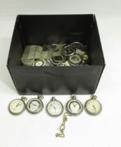 Two Smiths pin pallet pocket watches, three Ingersoll pin pallet pocket watches, large quantity of