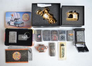 Collection of lighters to include 3 Zippos (boxed example has corrosion), 3 by Star, a Ben Sherman