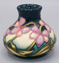 Moorcroft Pottery: Summer Rosette pattern squat vase, designed by Kerry Goodwin, signed and dated