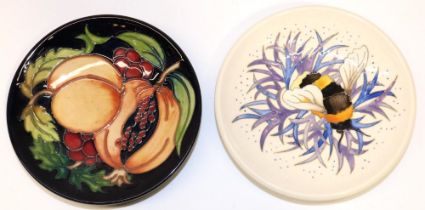 Moorcroft Pottery: two limited edition pin dishes/coasters designed by Rachel Bishop, comprising '