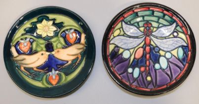 Moorcroft Pottery: two pin dishes - 'Strawberry Thief' signed by John Moorcroft, dated '97; and '