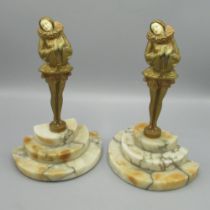 Pair of Art Deco style figure bookends, H24cm