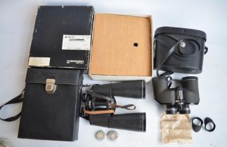 A pair of Bresser Saturn 20x60 binoculars with case and original shipping box and a pair of Chinon