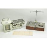 Casella London - barograph in cream painted case no. 9081 and a Oertling Class B chrome plated
