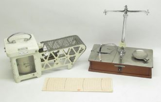 Casella London - barograph in cream painted case no. 9081 and a Oertling Class B chrome plated