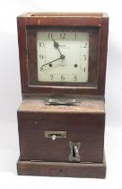 National Time Recorder Co., mid C20th oak clocking in clock, another National Time Recorder Co.