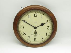 Smiths English Clocks Ltd., London - mahogany dial wall timepiece, moulded frame, brass bezel