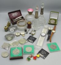 Mixed collection of coins, watches and miscellaneous inc. Sekonda wristwatch, Avia watches,