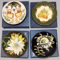 Moorcroft Pottery: four MCC Moorcroft Collectors Club pin dishes/coasters - 'The Himalayas' design