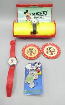 Vintage Elgin National Ind., Inc., Bradley Time - Walt Disney Mickey Mouse plated wristwatch with