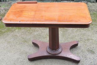 C19th mahogany reading table with 2 adjustable reading stands, sliding top and adjustable height