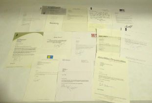 Collection of signed letters (some auto-pen) from Eamonn Holmes, Bill Tarmey, Eileen Derbyshire,