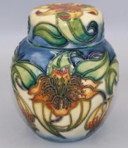 Moorcroft Pottery: Anna Lily pattern ginger jar, dated '98, H11cm